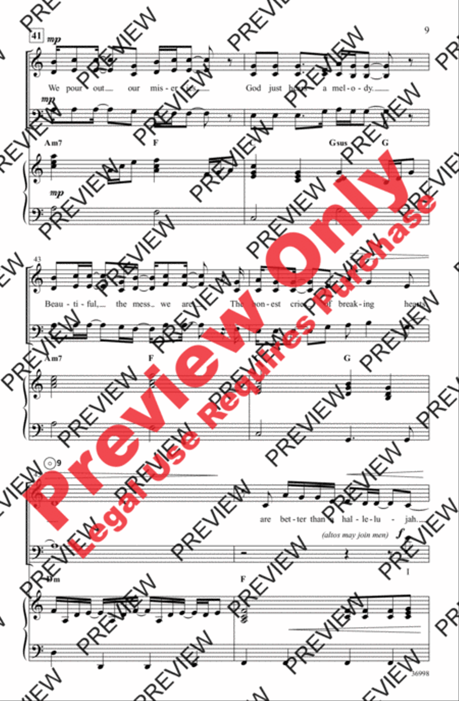 Better Than a Hallelujah 3-Part scores gallery preview page 9