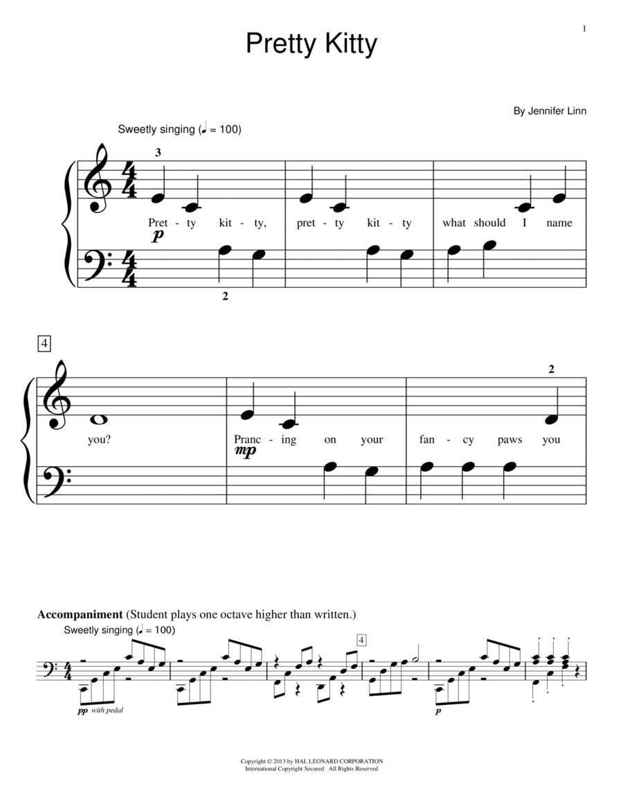 Pretty Kitty Pretty Kitty Piano Method scores gallery preview page 1