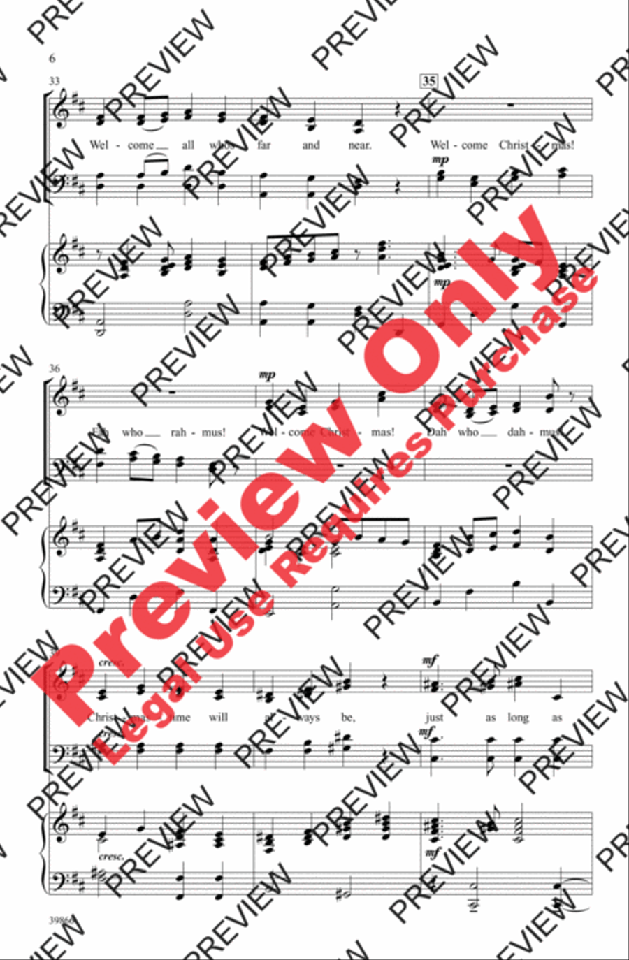 Welcome Christmas Welcome Christmas 4-Part scores gallery preview page 6