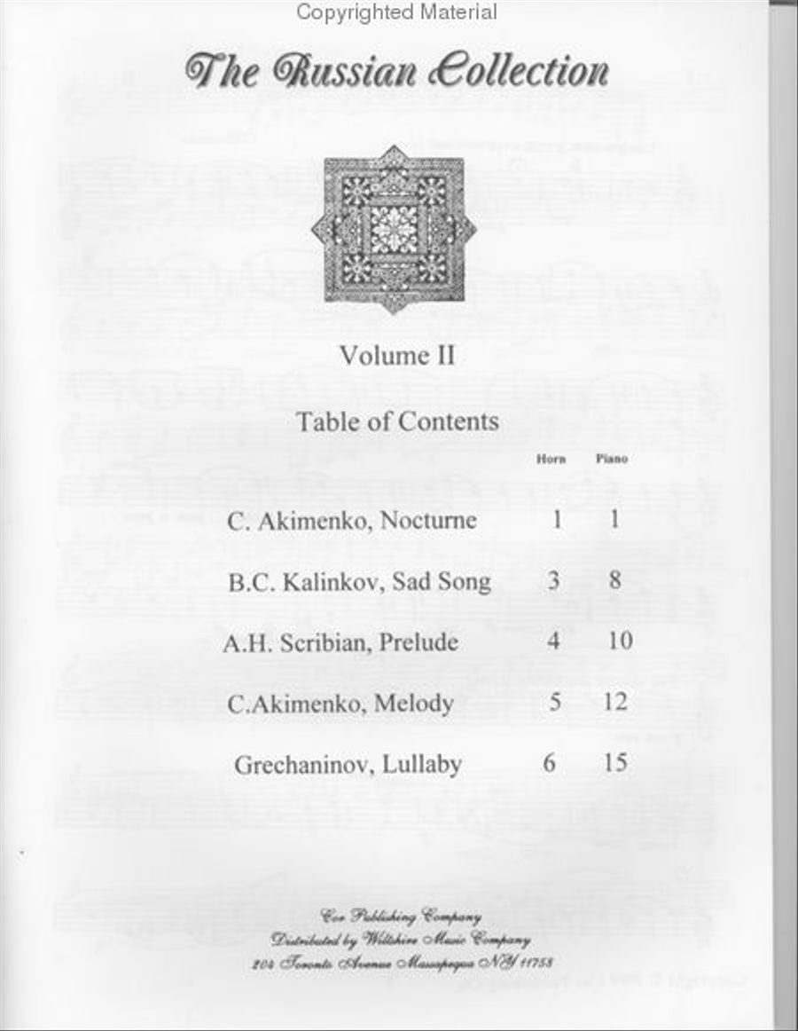 The Russian Collection - Volume II Horn scores gallery preview page 2