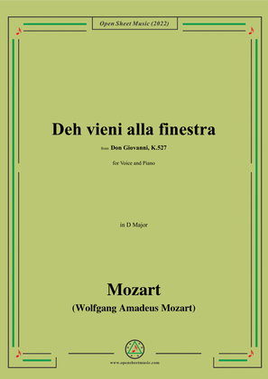 Book cover for Mozart-Deh,vieni alla finestra,in D Major,from 'Don Giovanni,K.527',for Voice and Piano