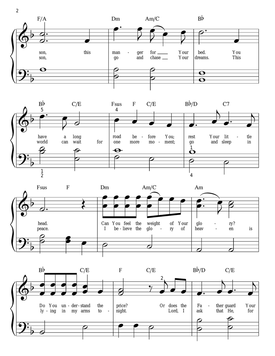 Joseph's Lullaby Easy Piano scores gallery preview page 2