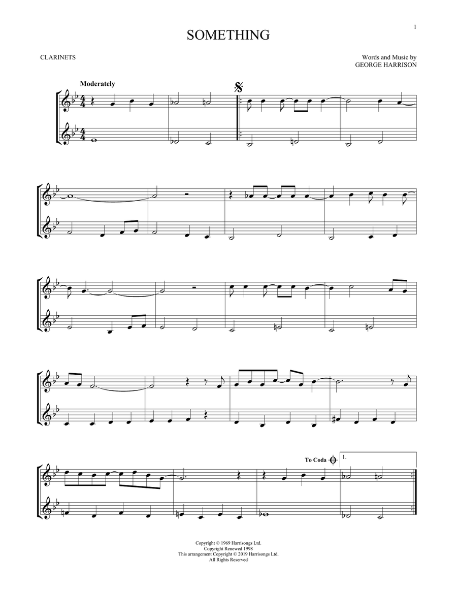 Something Clarinet Duet scores gallery preview page 1