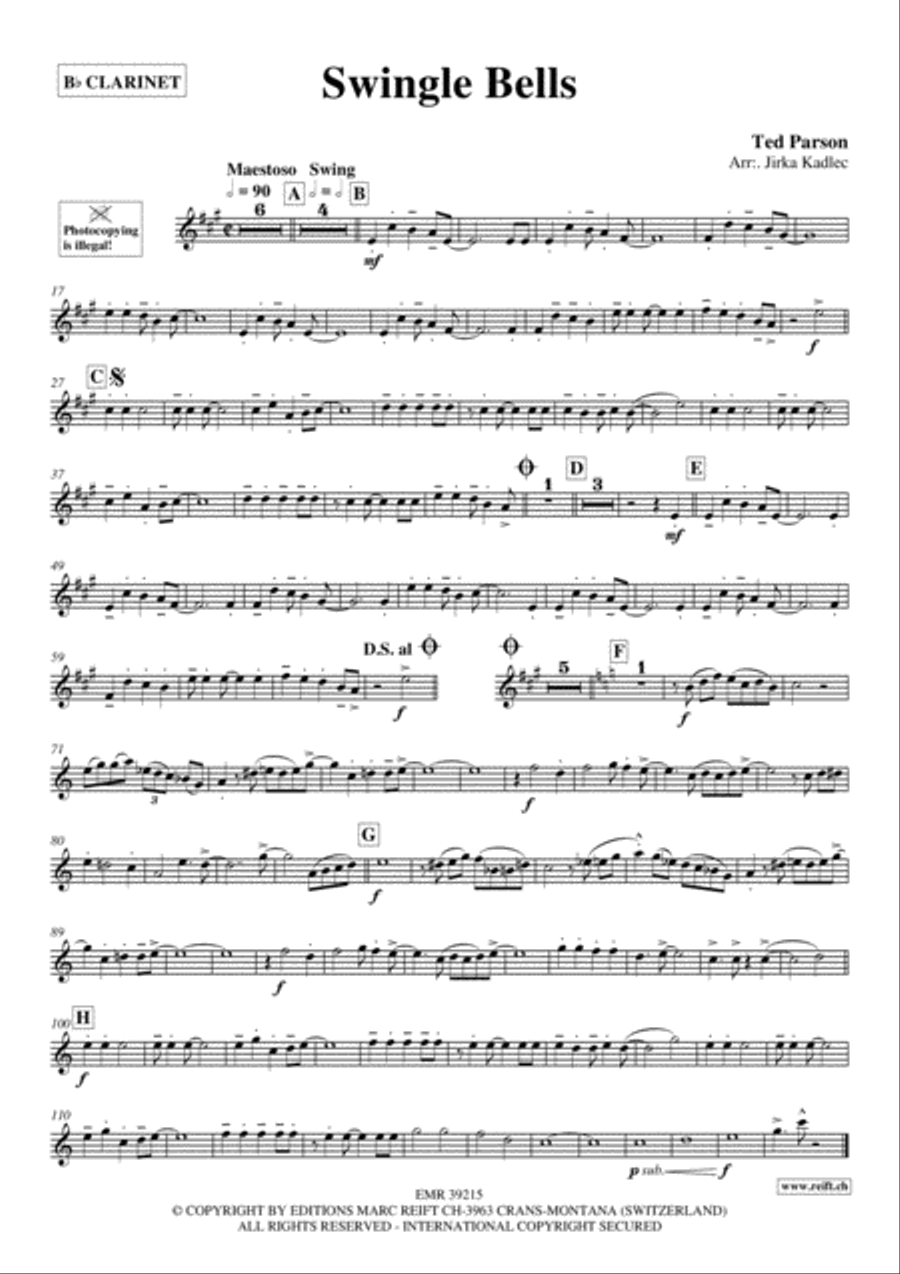 Swingle Bells Clarinet Solo scores gallery preview page 2