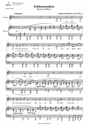 Feldeinsamkeit, Op. 86 No. 2 (E-flat Major)