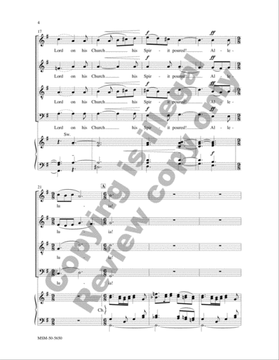 Hail this Joyful Day's Return 4-Part scores gallery preview page 4