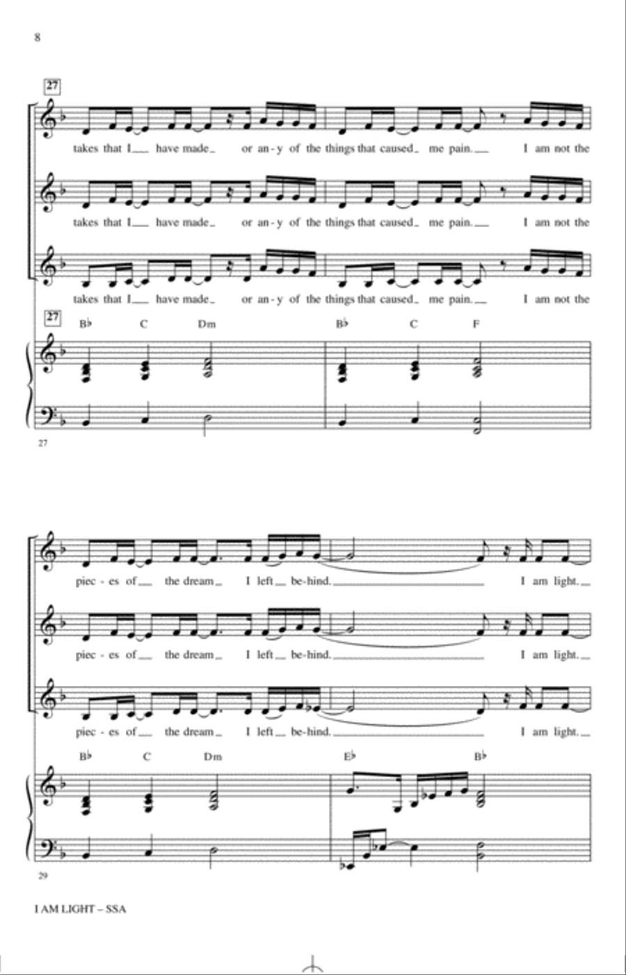 I Am Light (arr. Mark Hayes and Kimberly Lilley) SSA scores gallery preview page 7