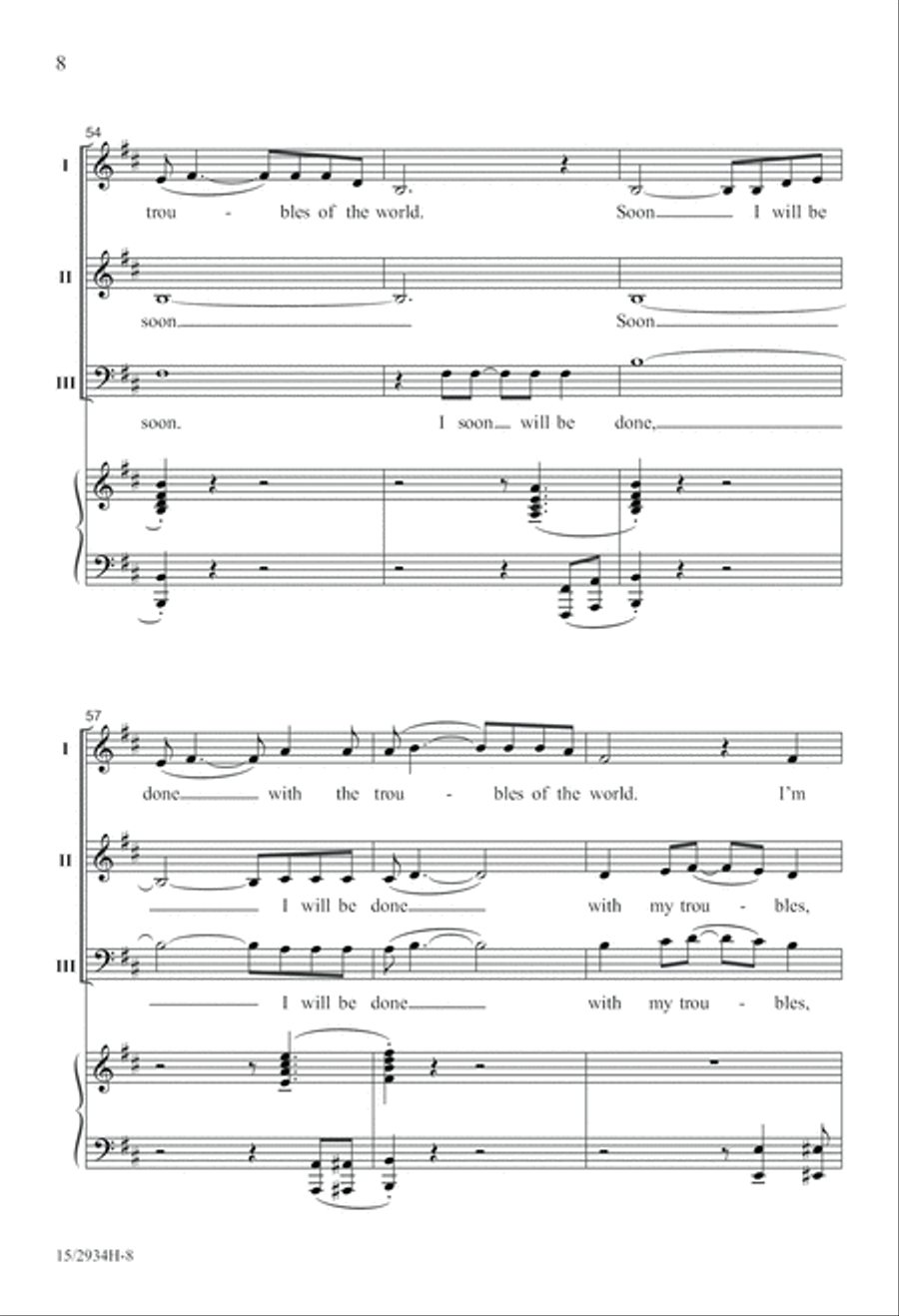 Soon I Will Be Done 3-Part scores gallery preview page 9