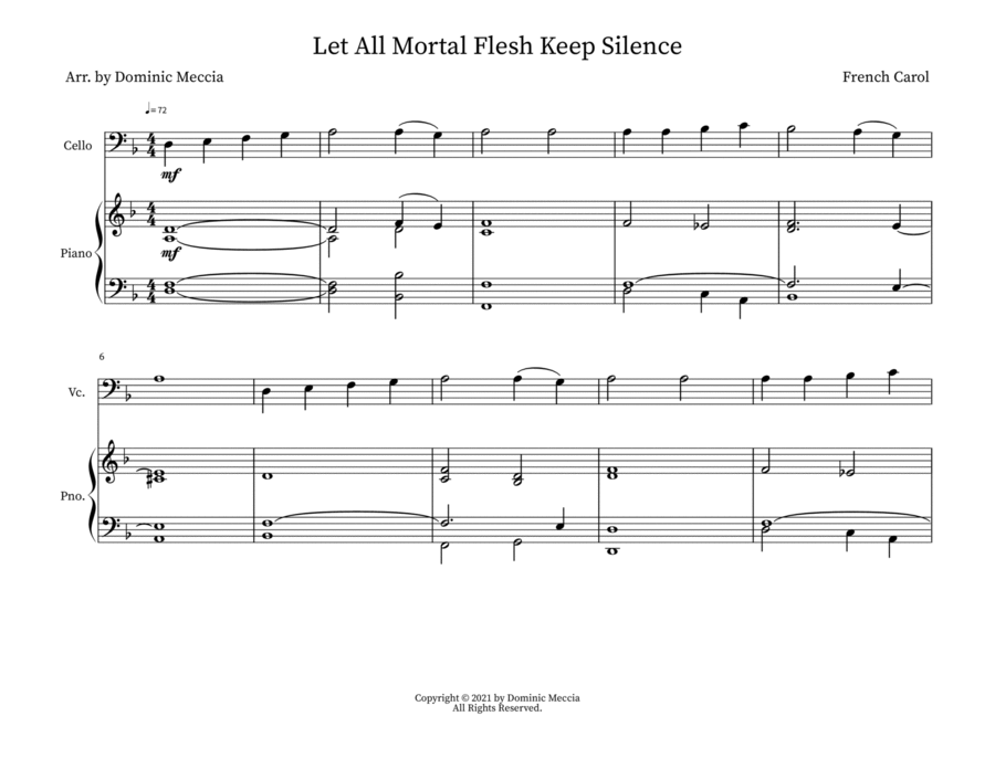 Let All Mortal Flesh Keep Silence Let All Mortal Flesh Keep Silence Piano scores gallery preview page 1