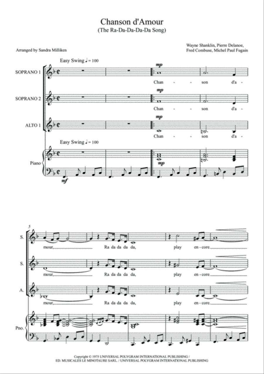 Chanson D'amour SSA scores gallery preview page 2