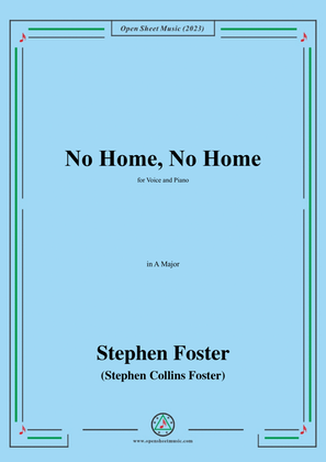 Book cover for S. Foster-No Home,No Home,in A Major
