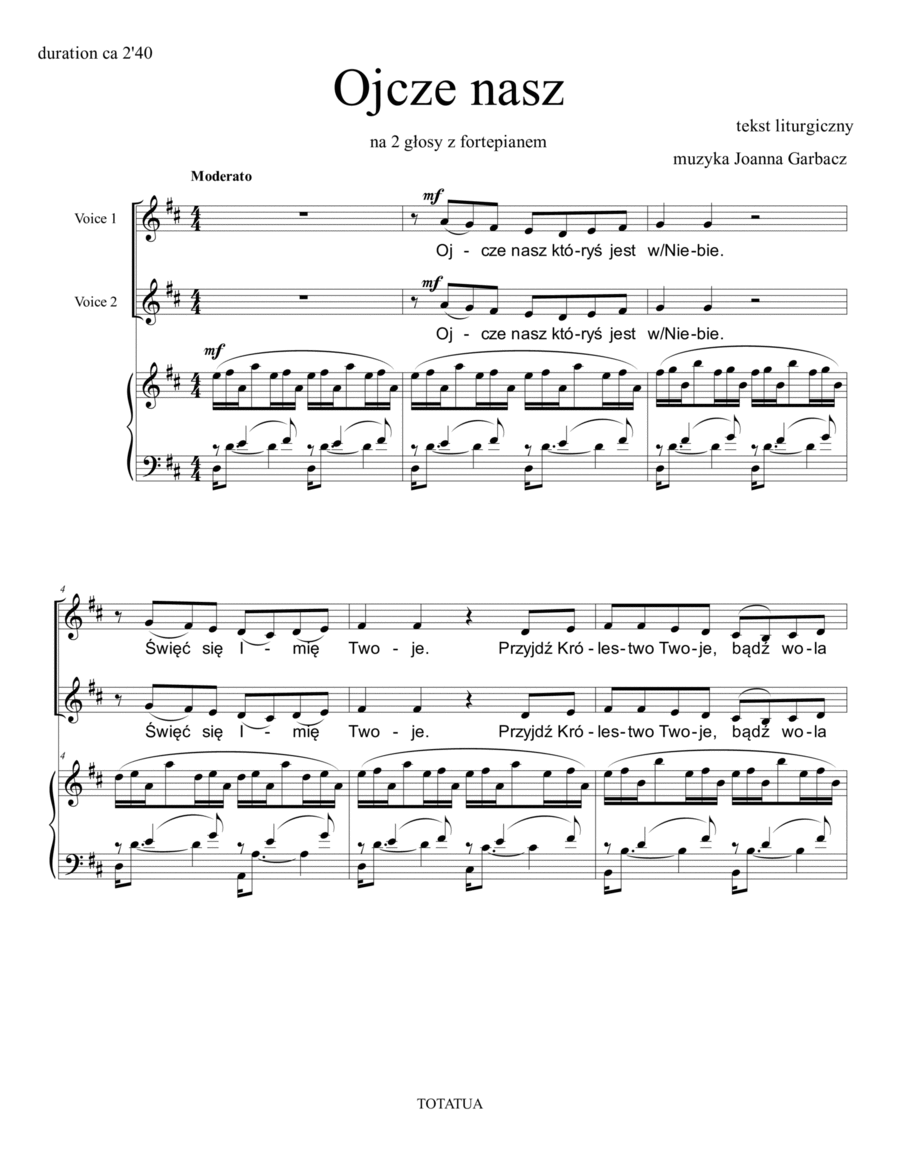 Ojcze nasz 2-Part scores gallery preview page 1