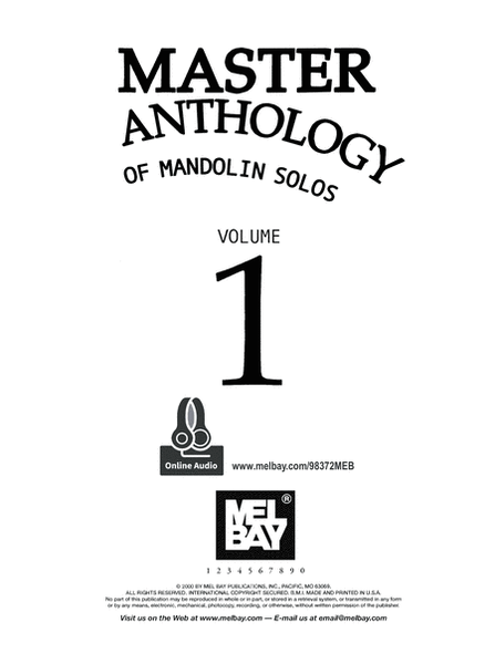 Master Anthology of Mandolin Solos, Volume 1 image number null