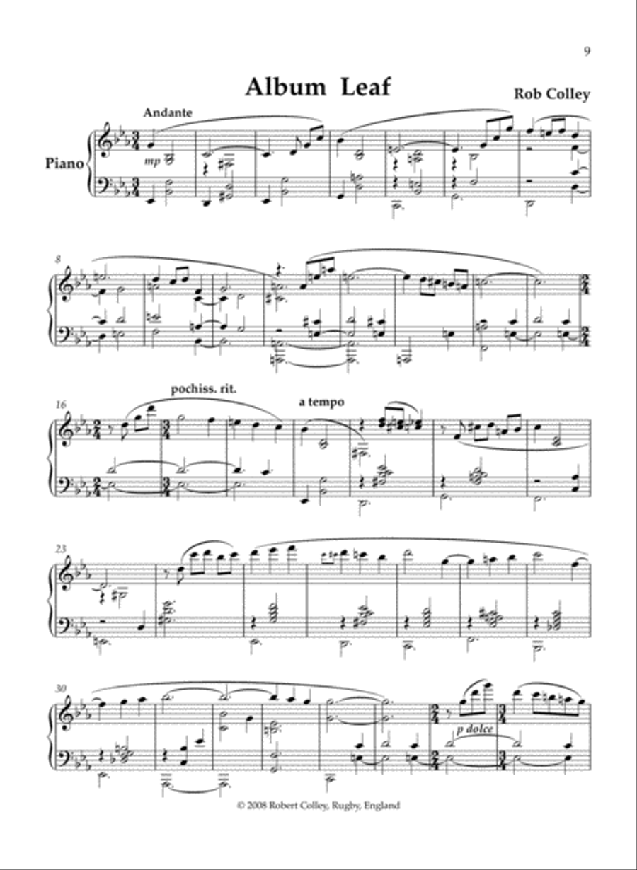 Albumleaf Piano Solo scores gallery preview page 1