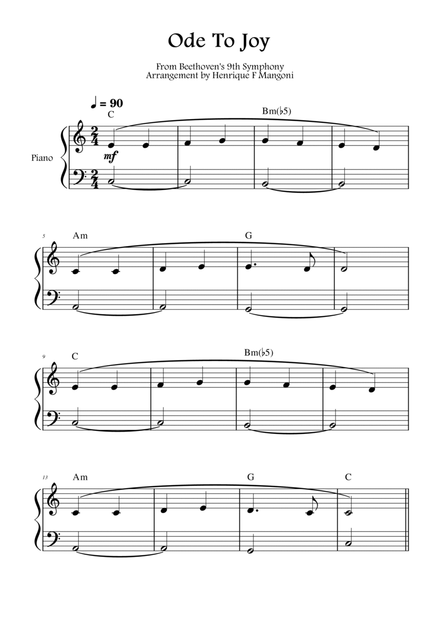 Ode To Joy Ode To Joy Piano Method scores gallery preview page 1