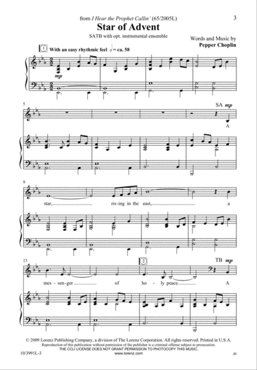 Star of Advent 4-Part scores gallery preview page 4