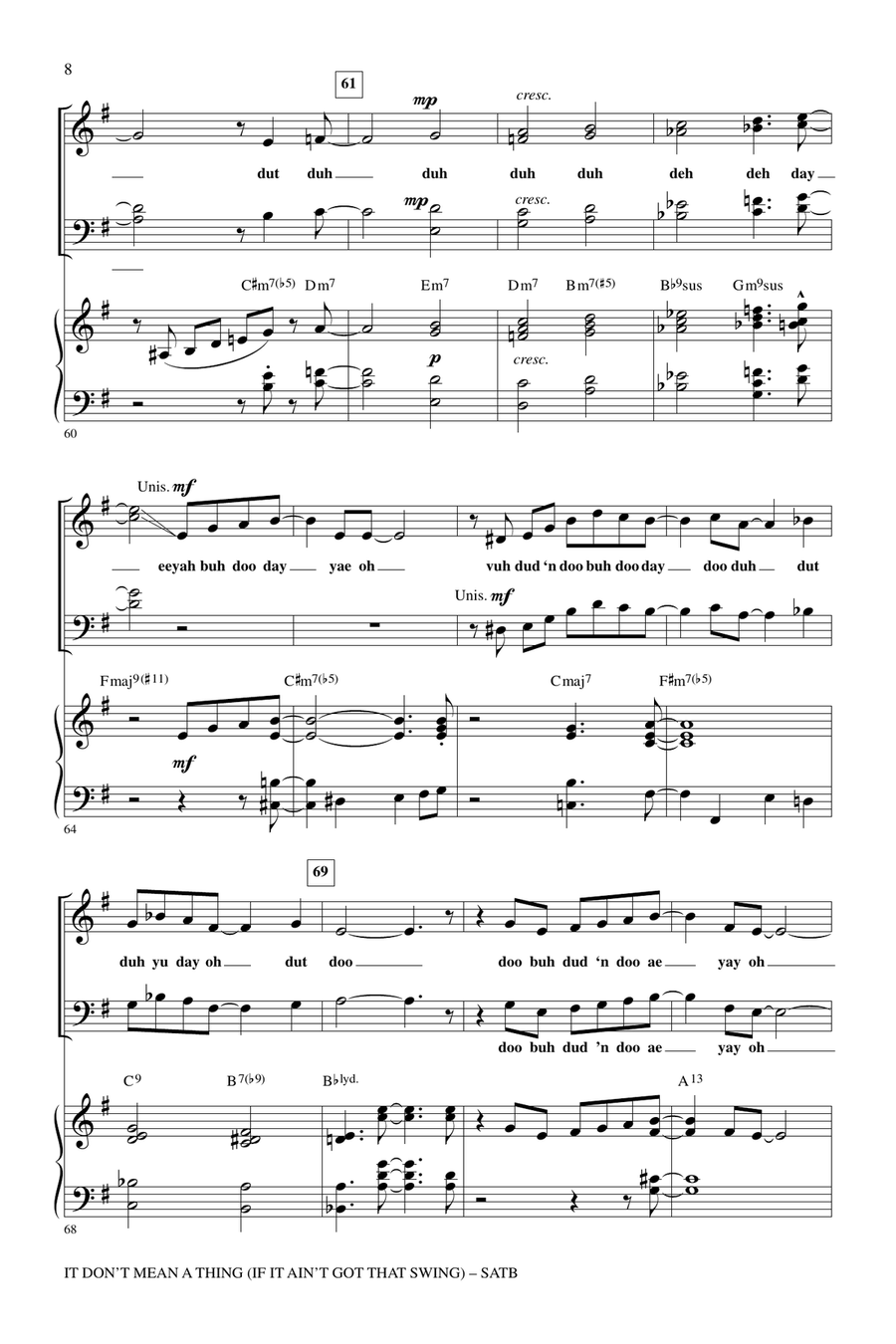 It Don't Mean A Thing (If It Ain't Got That Swing) 4-Part scores gallery preview page 6