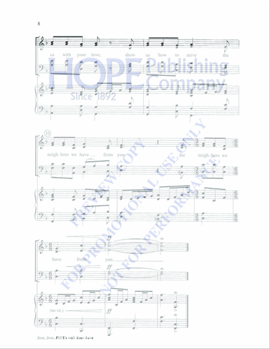 Jesu, Jesu, Fill Us With Your Love 4-Part scores gallery preview page 8