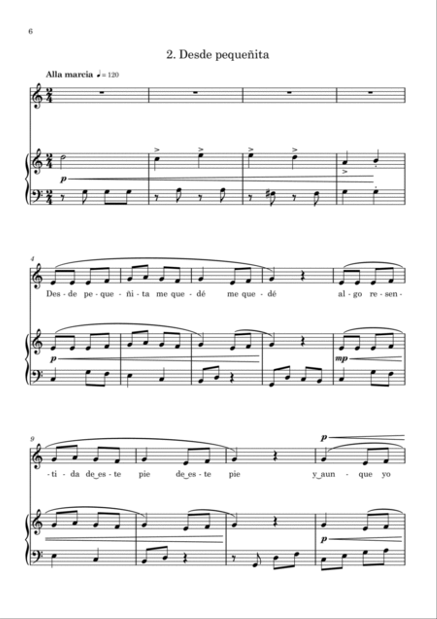 Melodías populares infantiles para voz y piano Voice scores gallery preview page 6