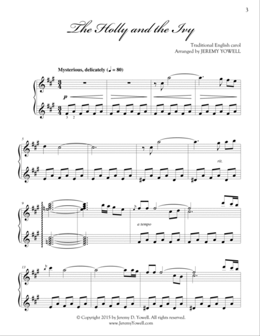 The Holly and the Ivy Piano Solo scores gallery preview page 3