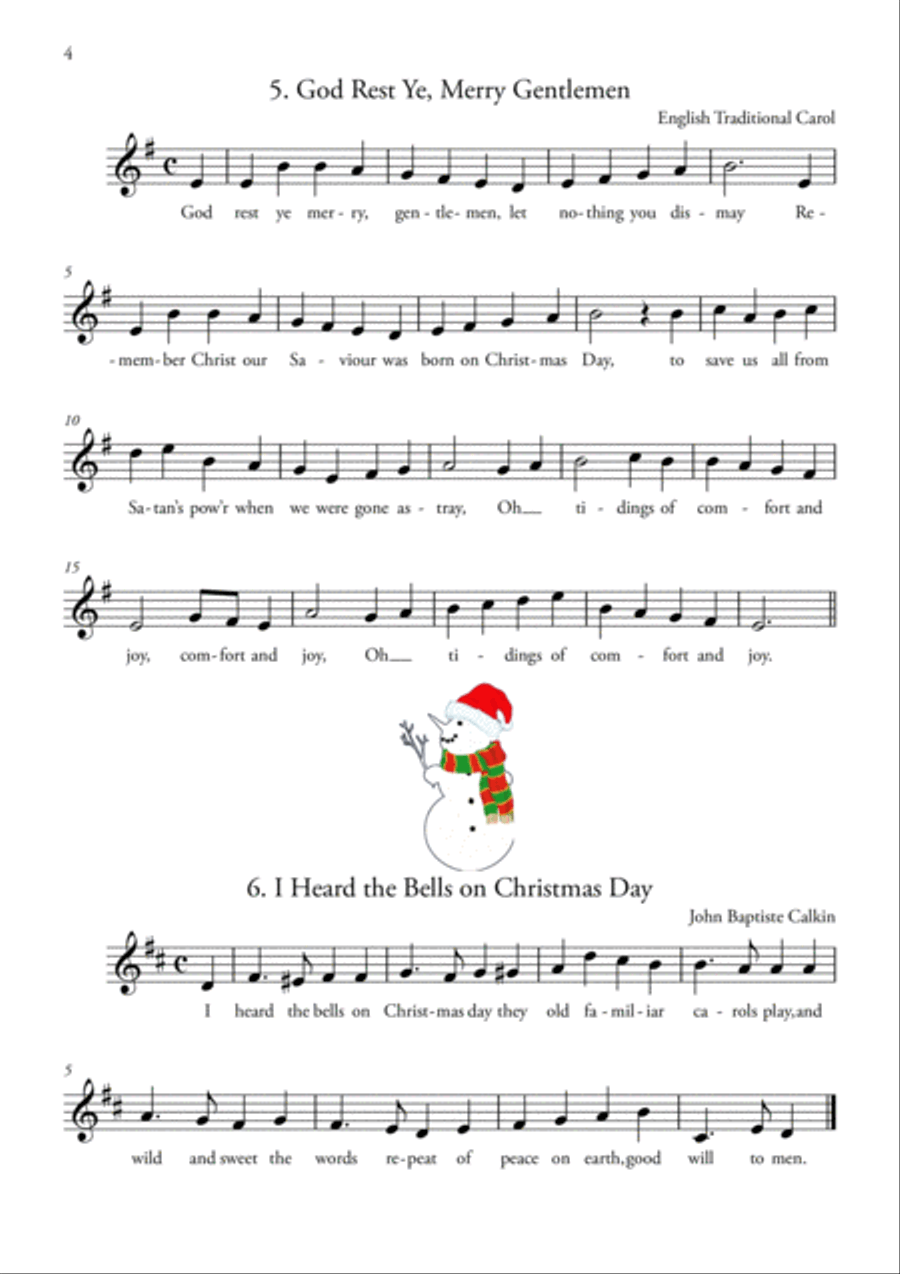 20 Easy Christmas Carols for FLUTE Flute Solo scores gallery preview page 4