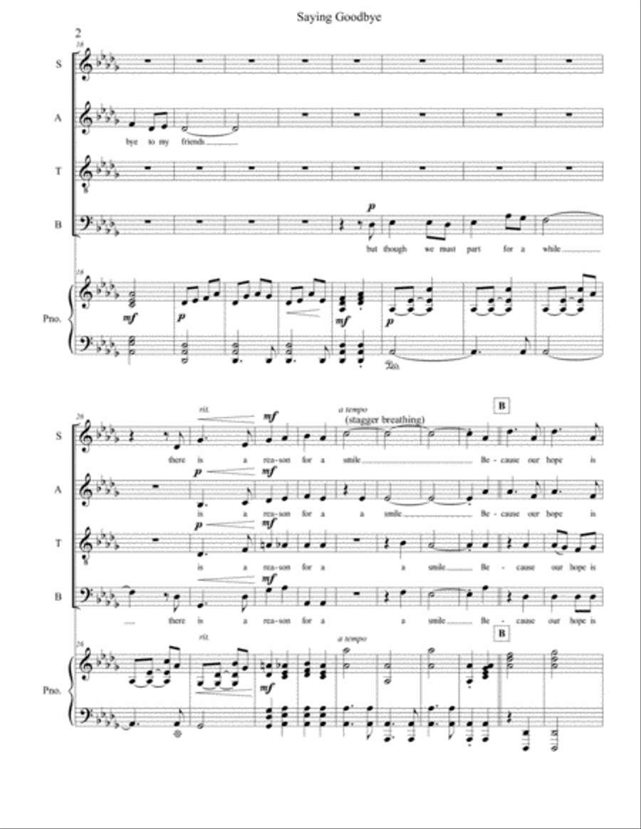 Saying Goodbye Saying Goodbye 4-Part scores gallery preview page 2