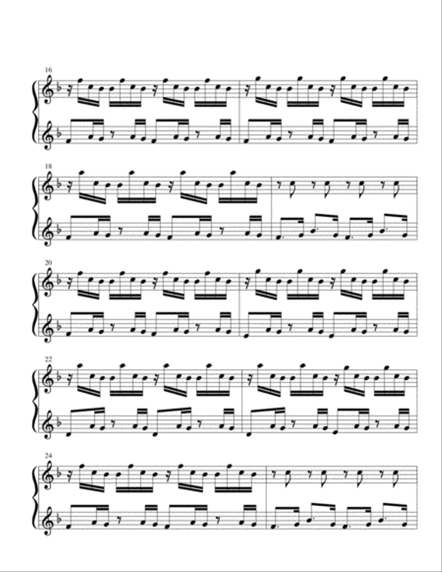 Drizzle (Alternate Splits) Easy Piano scores gallery preview page 2