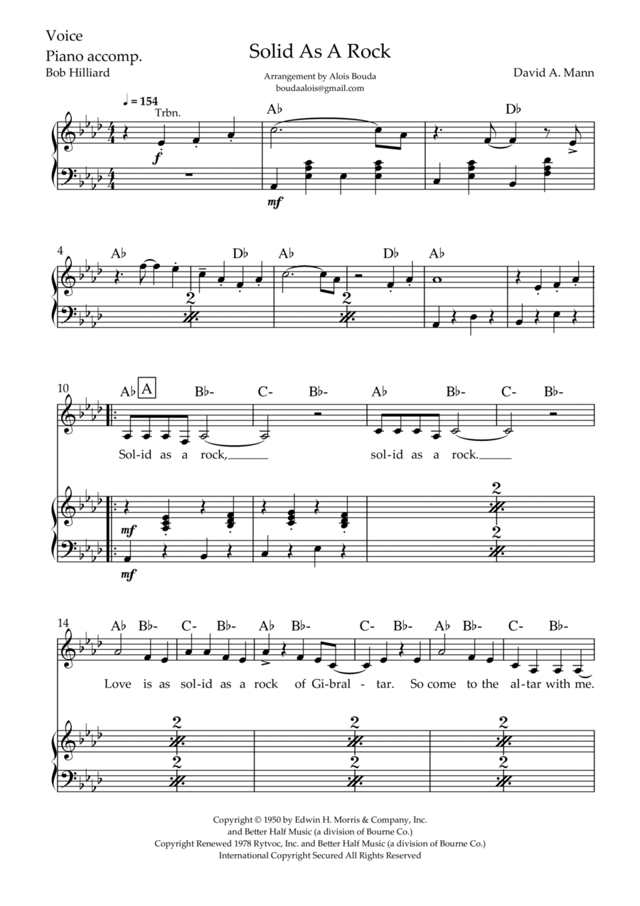 Solid As A Rock Piano, Vocal, Guitar scores gallery preview page 1