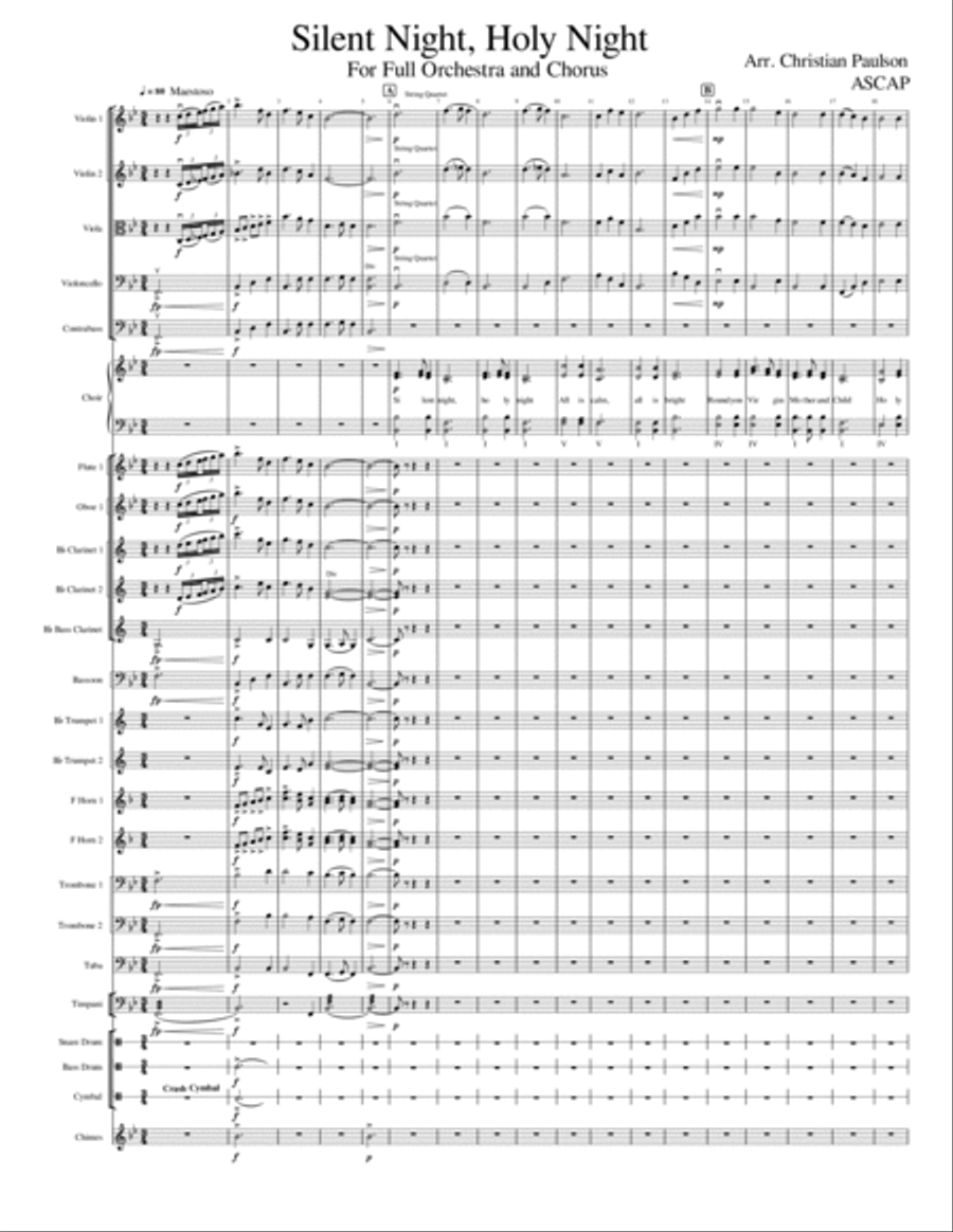 Silent Night For Full Orchestra And Chorus Choir scores gallery preview page 3