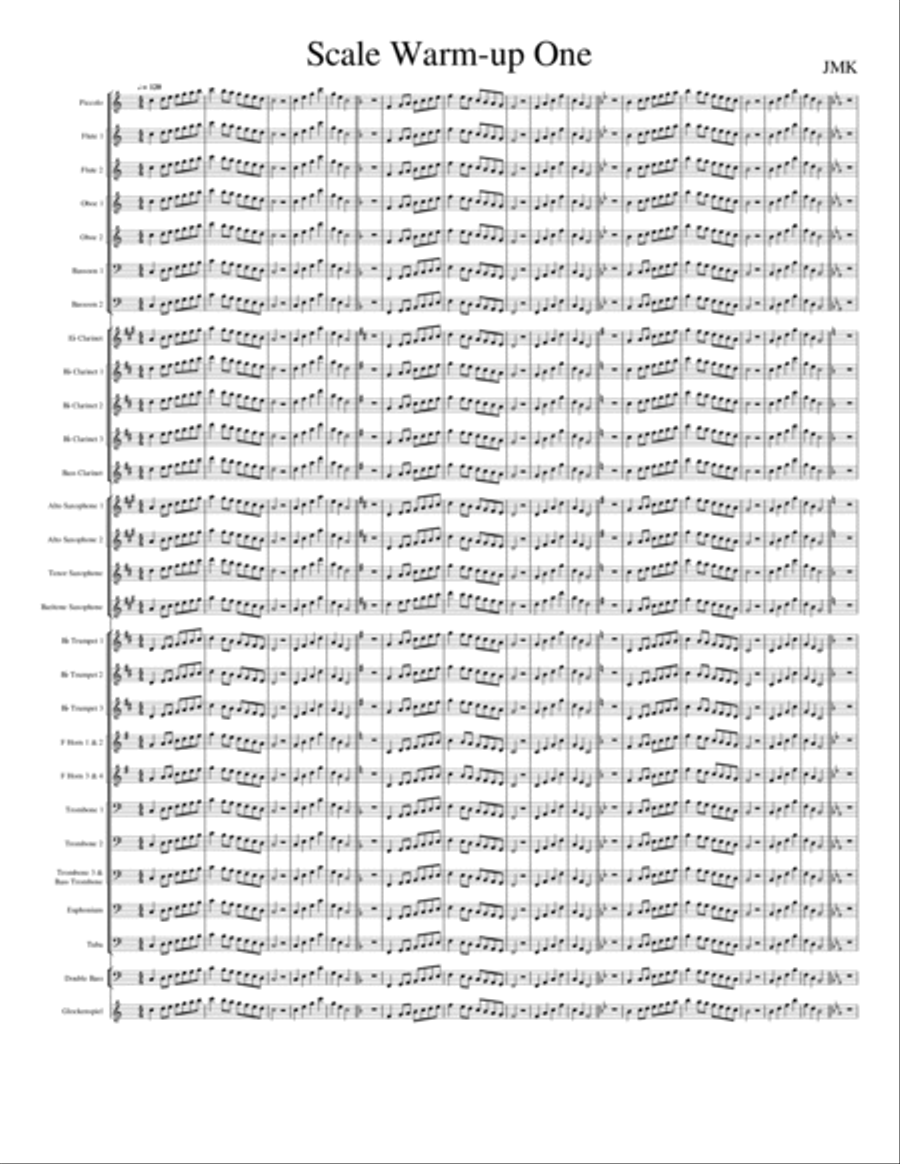 Scale Warm-up One Concert Band scores gallery preview page 1