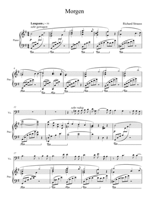 Book cover for Richard Strauss - Morgen (Violoncello Solo)