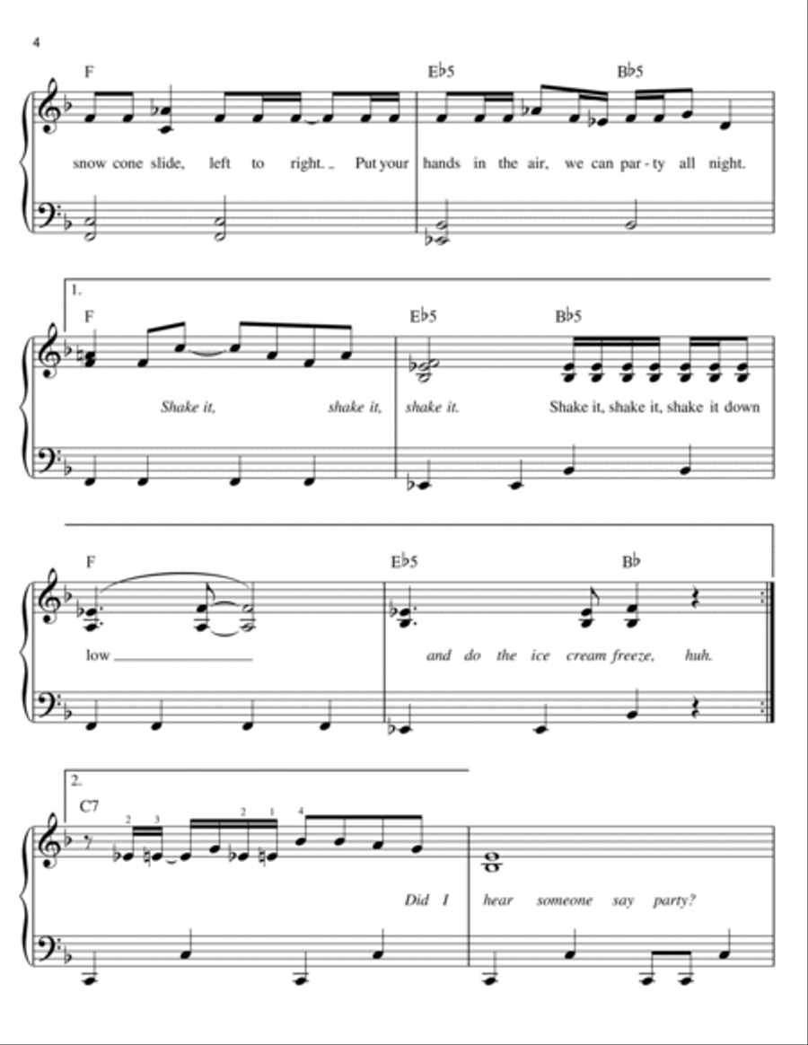 Ice Cream Freeze (Let's Chill) Easy Piano scores gallery preview page 4