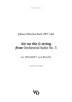 Book cover for Air on the G String by Bach for Trumpet