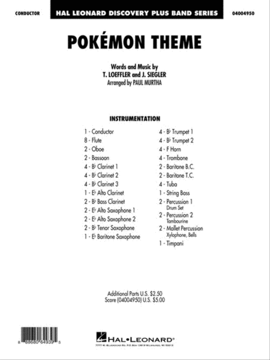 Pokémon Theme Concert Band scores gallery preview page 2