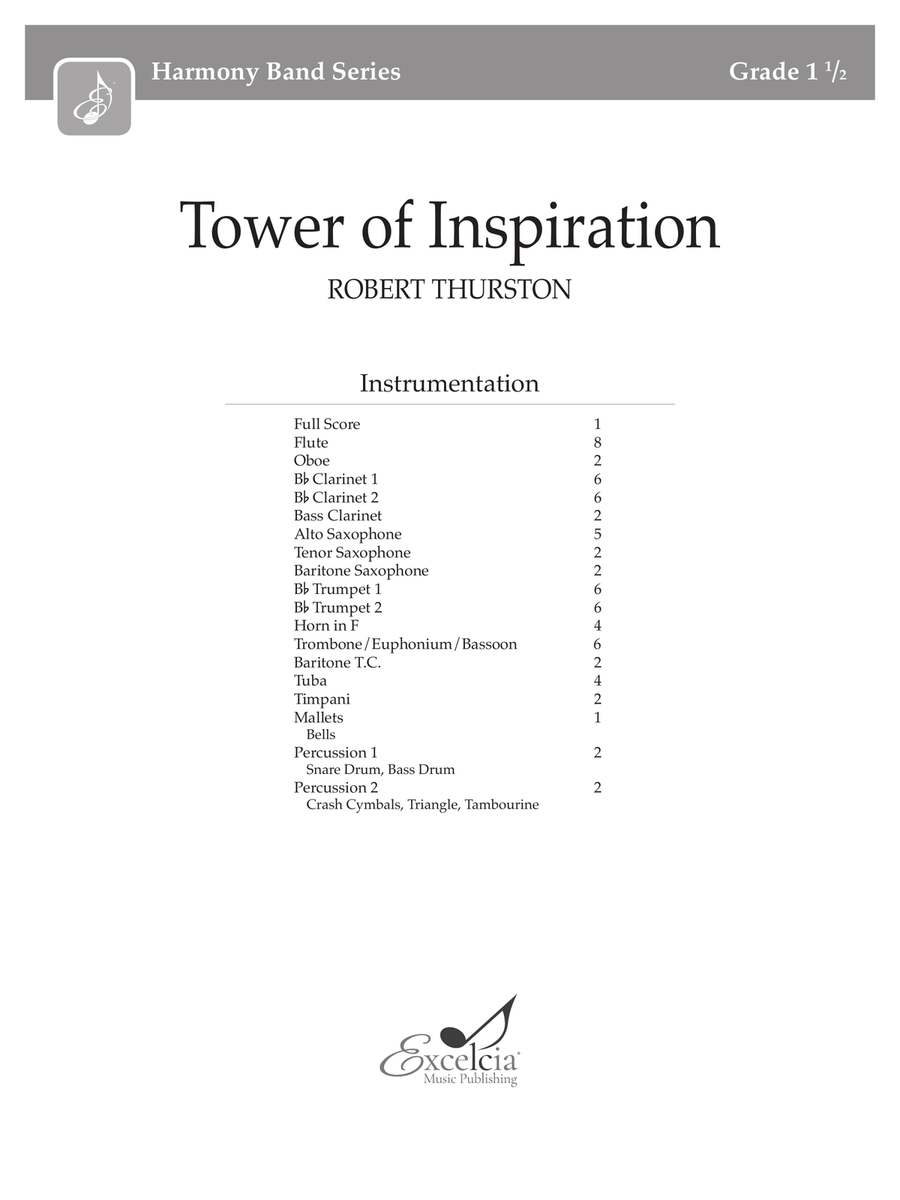 Tower of Inspiration (Score) Concert Band scores gallery preview page 2