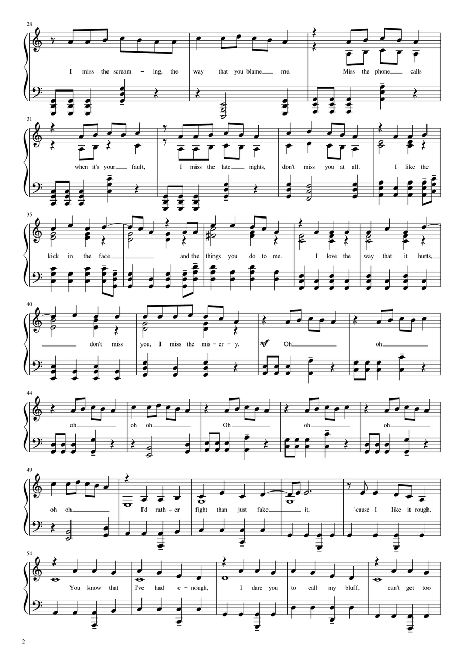 Miss The Misery Piano Solo scores gallery preview page 2