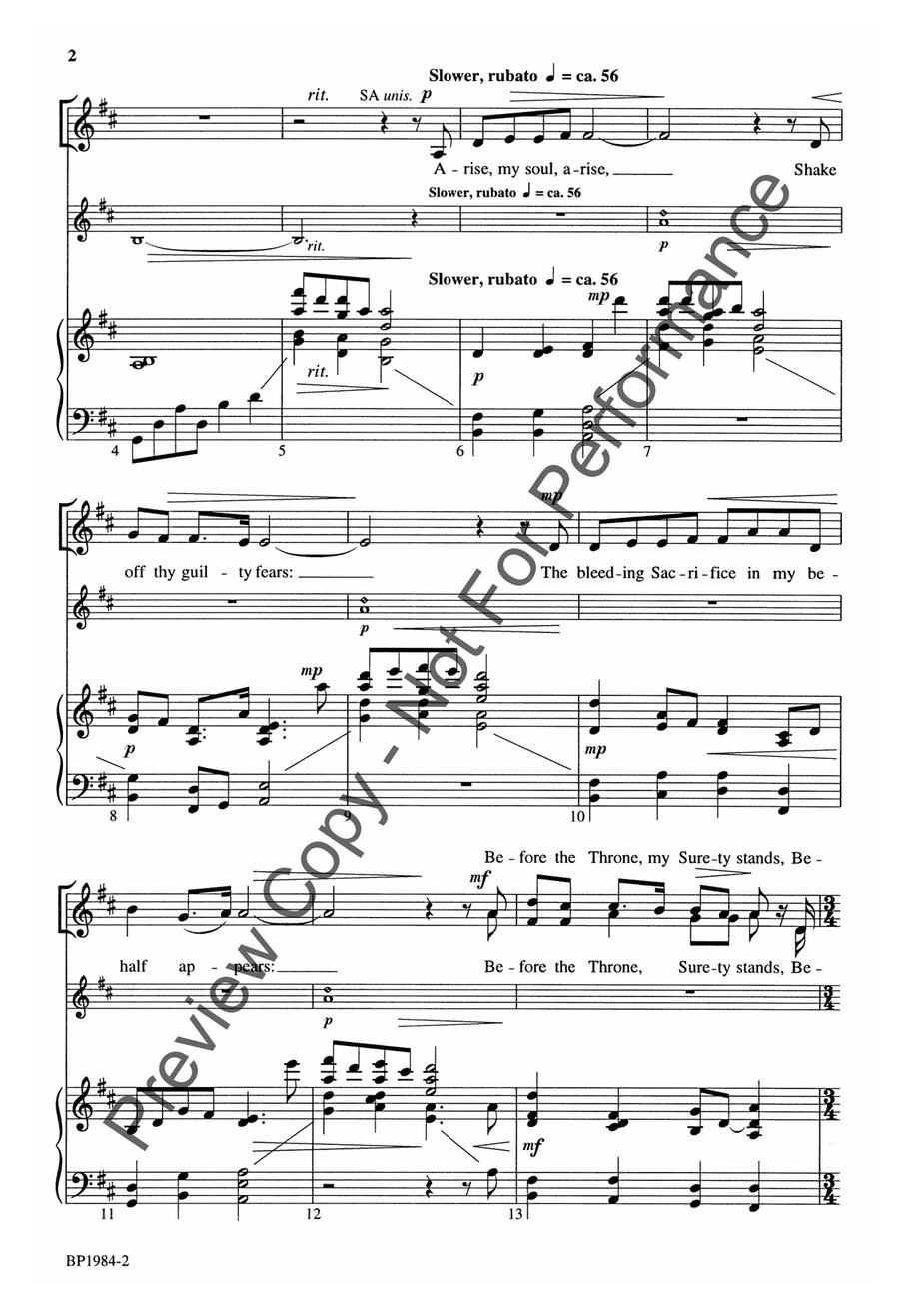 Arise, My Soul, Arise - SSA SSA scores gallery preview page 3