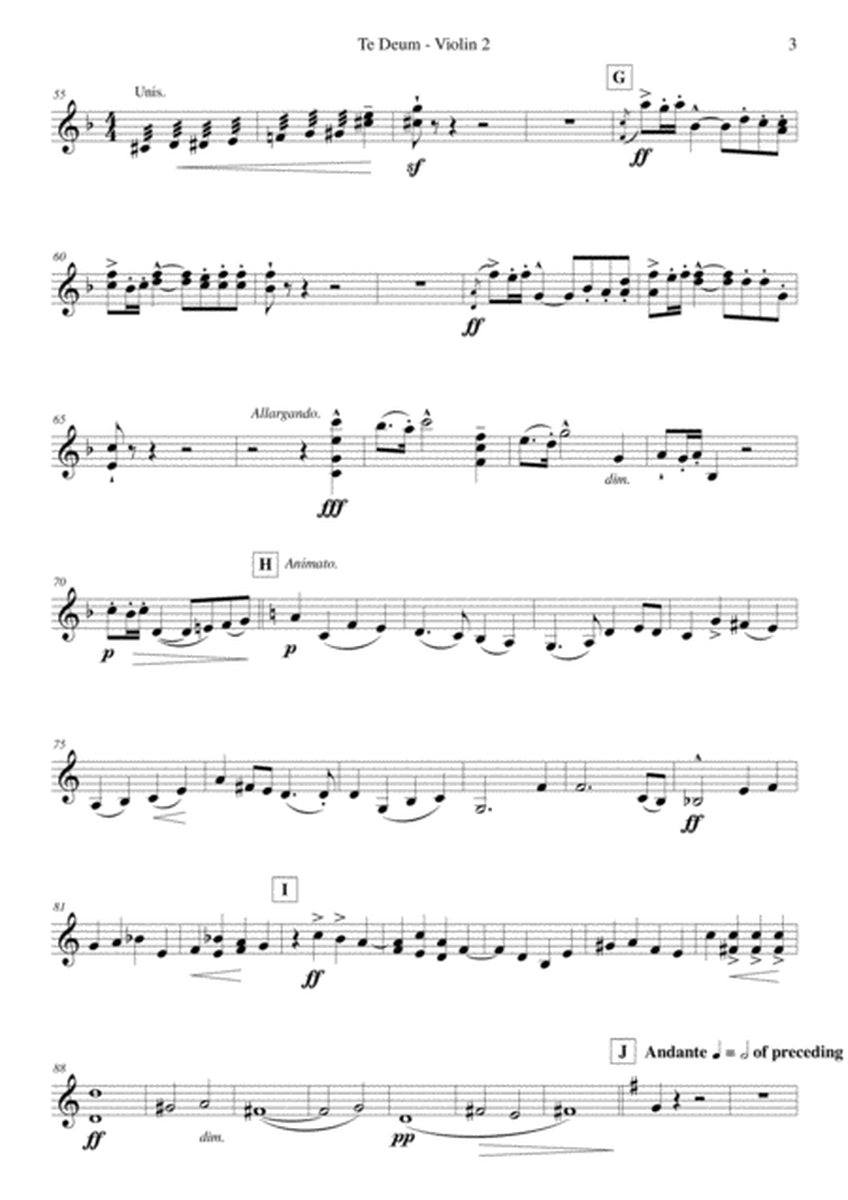 Elgar - Te Deum - Reduced Orchestration - Violin 2