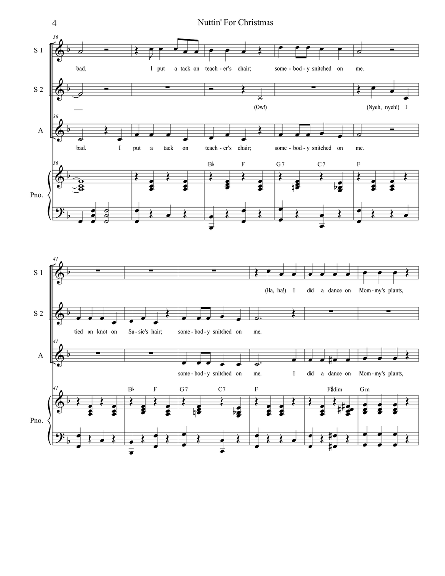 Nuttin' For Christmas SSA scores gallery preview page 4