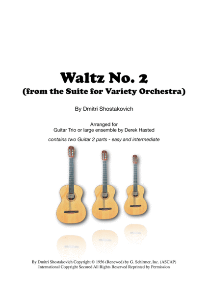 Waltz No. 2 for Intermediate Guitar Trio image number null