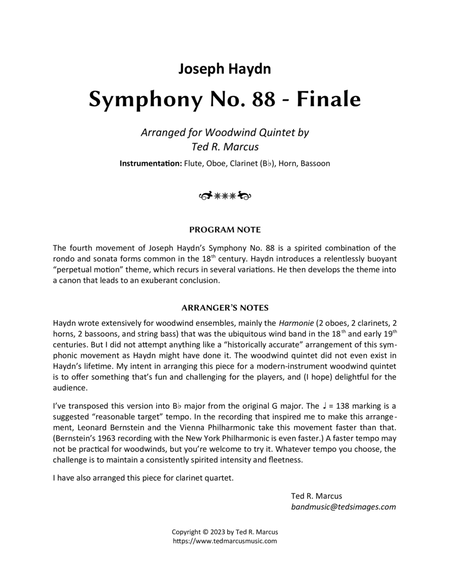 Symphony No. 88 Finale (4th Movement) for Woodwind Quintet image number null