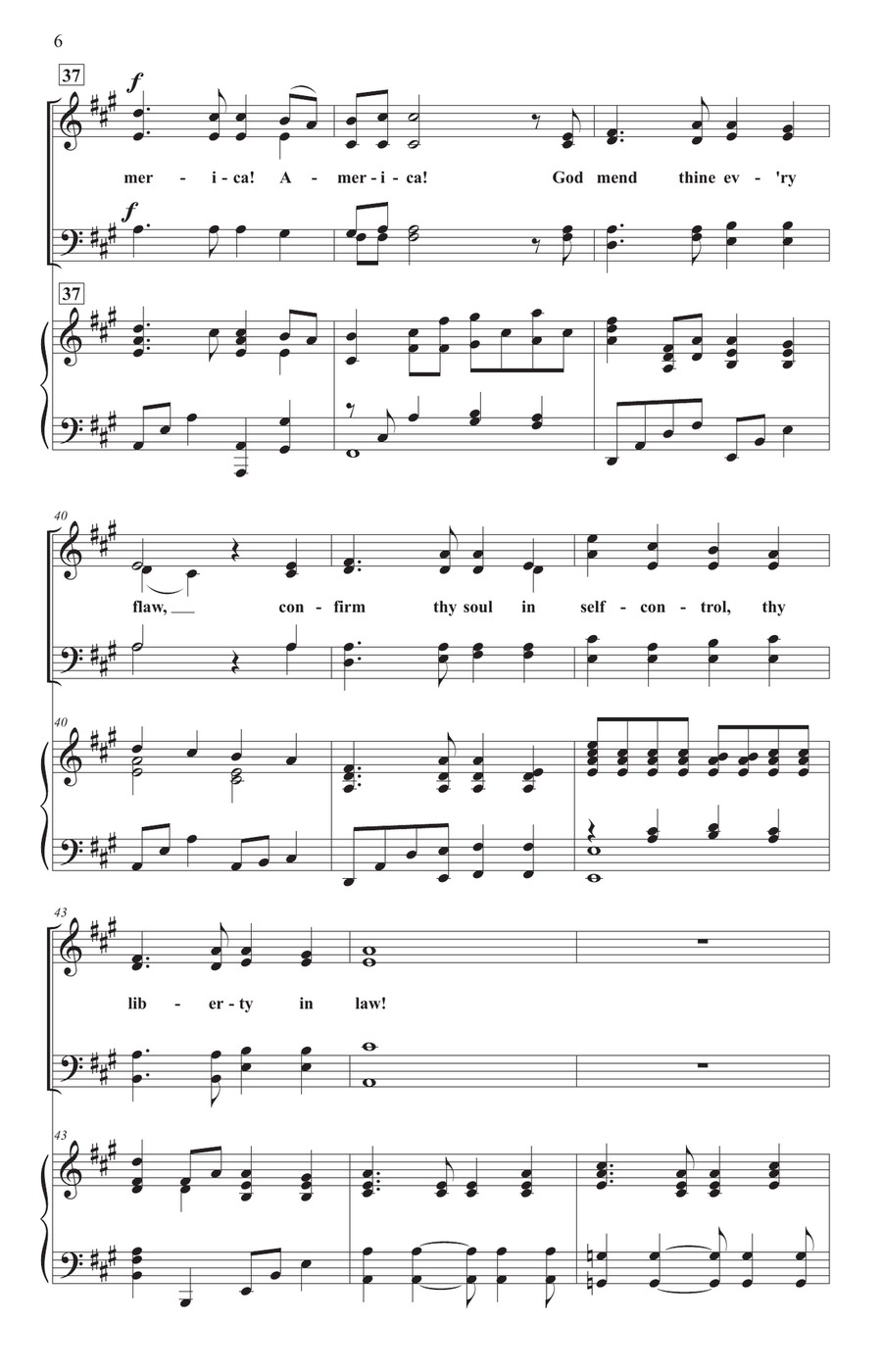From Sea to Shining Sea (SATB) 4-Part scores gallery preview page 6
