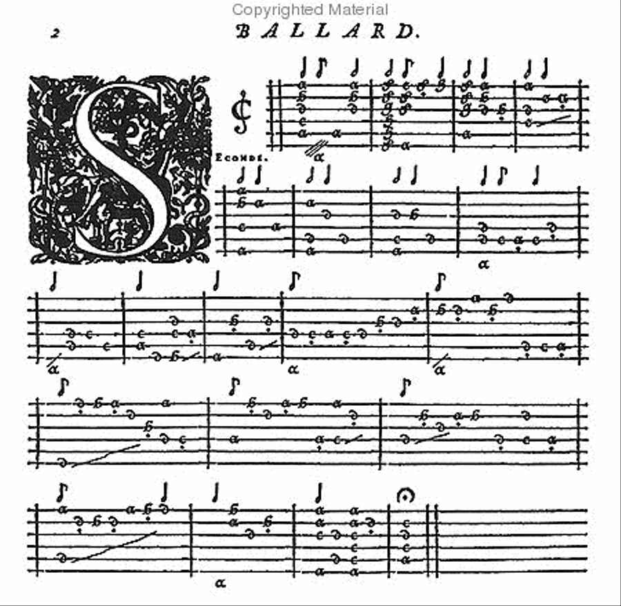 First book of lute tablature Lute scores gallery preview page 2