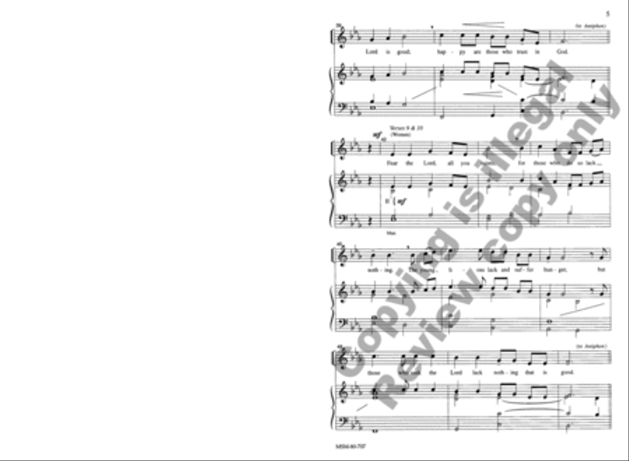 Psalm 34: I Will Bless the Lord Unison Choir scores gallery preview page 5