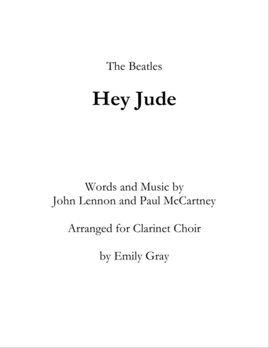 Hey Jude Hey Jude Woodwind Ensemble scores gallery preview page 1