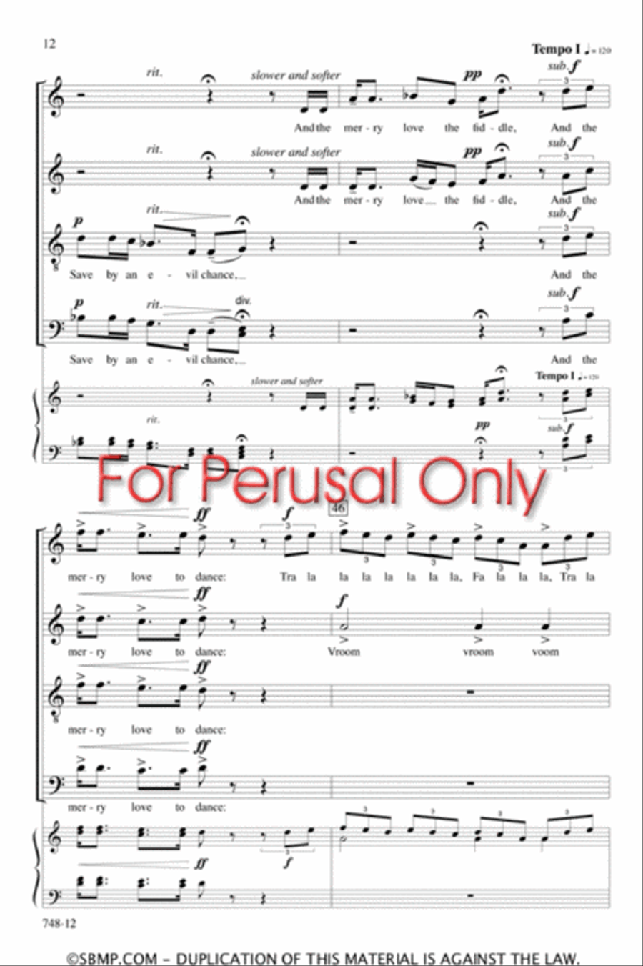 The Fiddler of Dooney - SATB Octavo 4-Part scores gallery preview page 11