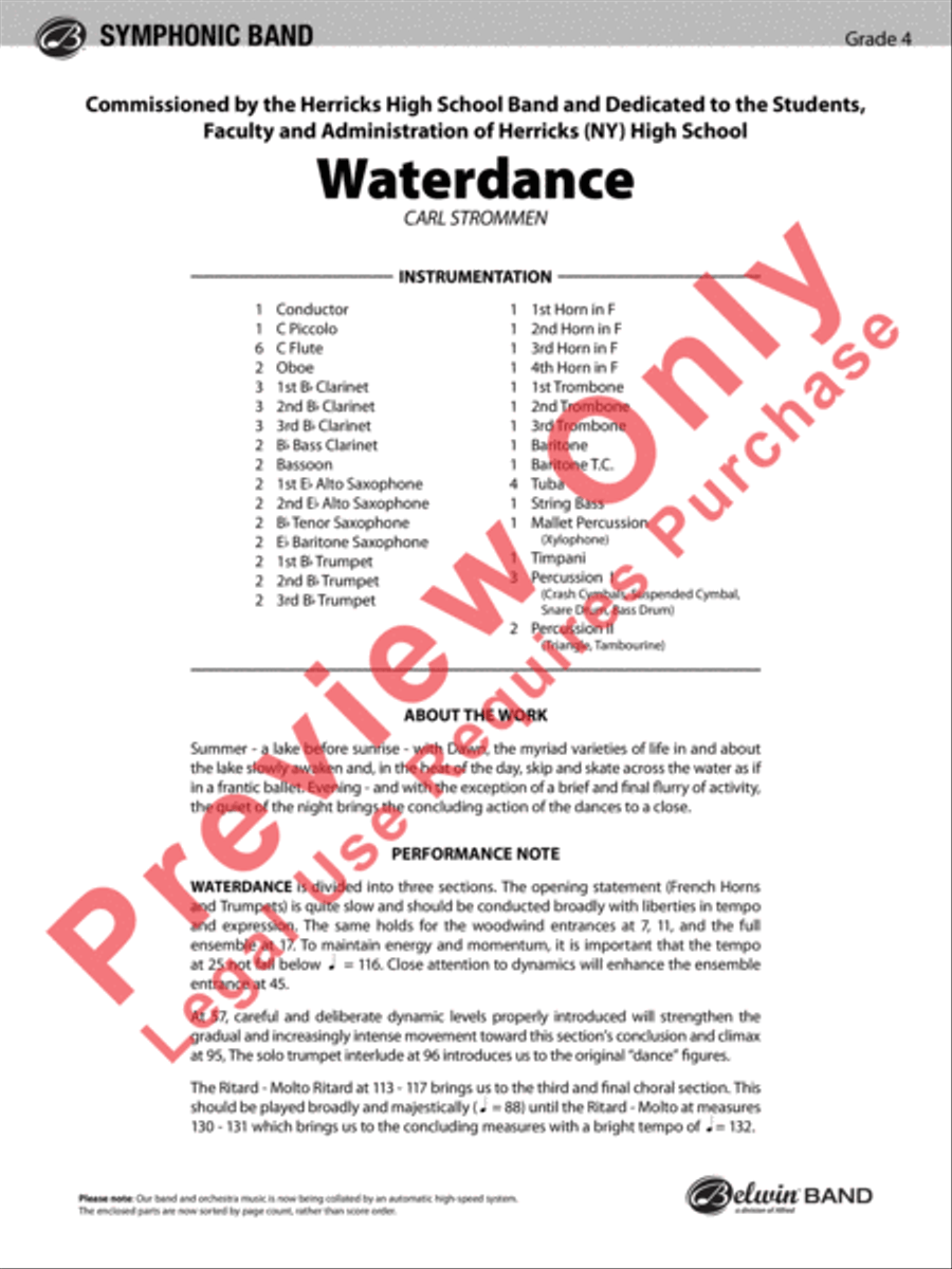 Waterdance Concert Band scores gallery preview page 2
