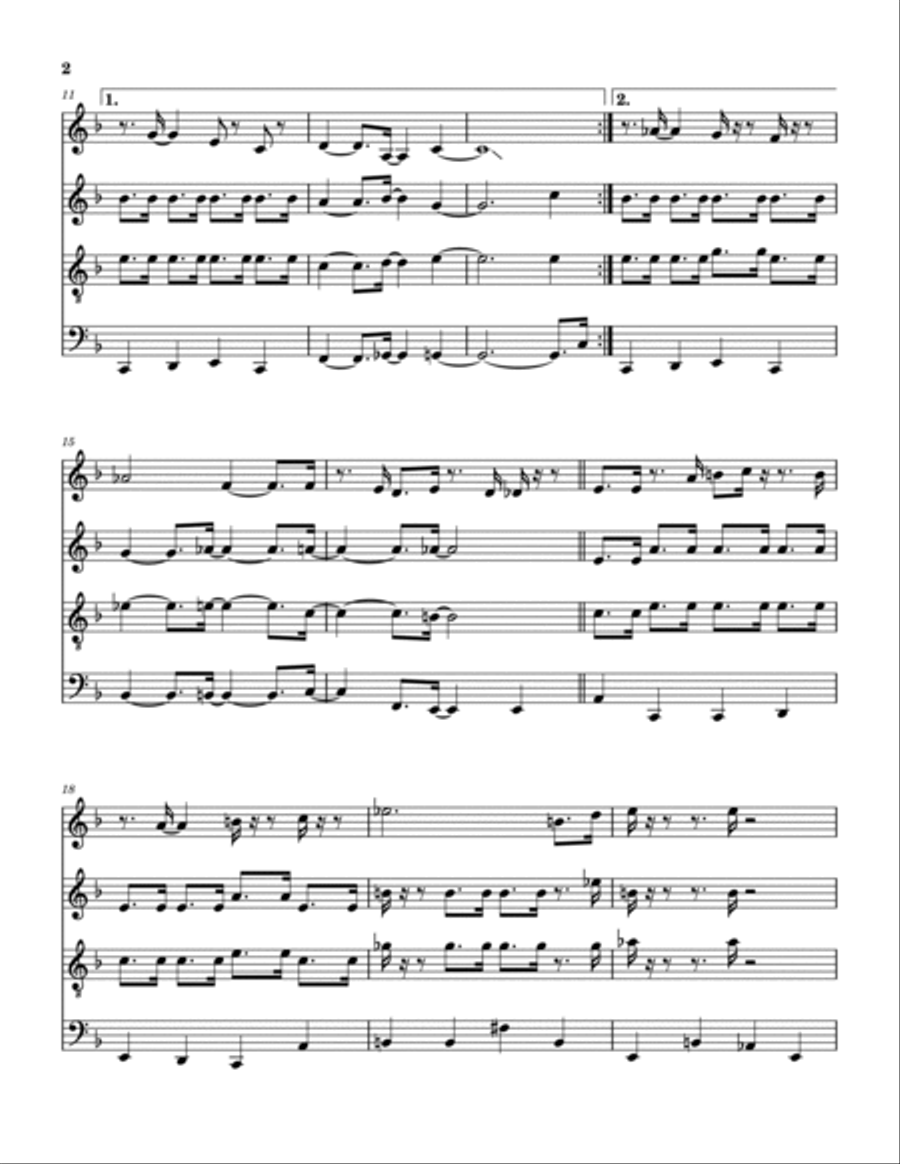 I'm Getting Sentimental Over You Saxophone Quartet scores gallery preview page 3
