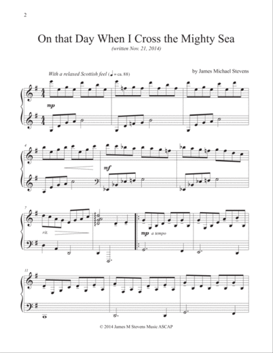 On that Day When I Cross the Mighty Sea Piano Solo scores gallery preview page 2