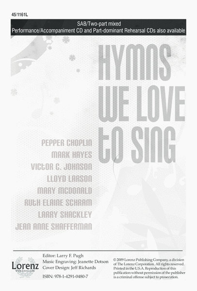 Hymns We Love to Sing image number null